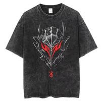 2026 Hot Sale Berserk Manga Tshirt Guts Anime T Shirt for Men Women T-shirt Summer Casual Short Sleeves Vintage Washed Cotton Clothing Loose Tops Tees L