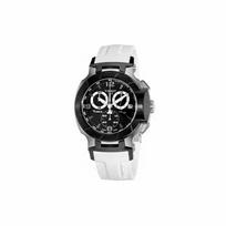 TISSOT lenktynių serijos kvarcinis mechanizmas trijų ciferblatų chronografas daugiafunkcis juodas laikrodis juodas ciferblatas nerūdijančio plieno korpusas guminis dirželis T048.417.27.057.05 juoda