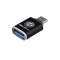 jlsz2 Car Type-C To USB 3.0 Interface Mini Converter Charging Adapter For Alfa Romeo Giulietta Mito Giulia Stelvio 147 156 159 166
