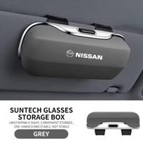 COHPQK1 For Nissan X-trail Qashqai Juke Pulsar Sentra Altima Patr Car Visor Sunglasses Glasses Case Glasses Holder Clip Box Accessories pilka