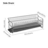 304 Stainless Steel Dish Drying Rack With Drain Tray Kitchen Accessory Dishes Drain Storage Basket Spacious Kitchen Organizer gray