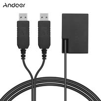 Dvigubo USB maitinimo adapterio nuolatinės srovės movos pakaitinis DR-E17 baterijų paketas, skirtas Canon 77D 200D juoda