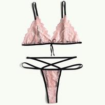Moteriškas seksualus apatinis trikotažas Babydoll G-String Bandage apatinis trikotažas Naktiniai drabužiai miegui Egzotiški drabužiai S rožinė