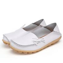 Women Flats Hot Sell Colourful Leather Women Loafers Ballet Pointed Toe Flats Ladies Shoes Loafers Plus Size 44 Zapatos De Mujer 35 balta