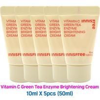 5pcs/50ml_[INNISFREE] Vitamin C Green Tea Enzyme Brightening Cream 10ml (Sample) 10ml X 5pcs (50ml)