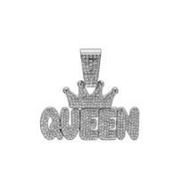 Hot-Selling Cuban Necklace: Alloy Diamond Crown QUEEN Pendant - Trendy Men's Accessories