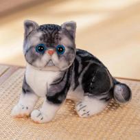 Didžiakasis Garfieldas Katės Lėlė Imituotas Gyvūnas Pliušinis Įdarytas Kaip Tikras Dryžuotas Trijų Spalvų Pliušinis Mažas Kačiukas Pliušas Vaikams Dovana 26cm gray