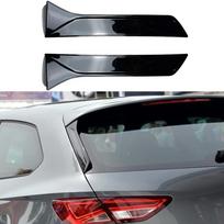 2 vnt. Galinio lango šoninis spoileris-sparnas Seat Leon 5F FR Mk3 MK3.5 2012- Automobilio stilius Auto deflektoriai Skirstytuvas gloss black