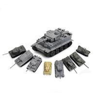 1/144 8 VNT. Miniatiūrinio tanko modelis Tiger Panther T34 Plastikinis karinis žaislas Dovana berniukams A39 Surinkimo rinkinys