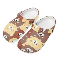 Unisex Bright Printed EVA Clogs Easy Clean Soft Slip On Garden Shoes Beach Pool Bathroom Home Leisure Sandals Leisure Wear 36 balta