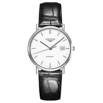 LONGINES Boya series automatic mechanical movement 30 meters waterproof men's watch 37mm white dial stainless steel case leather strap L4.810.4.12.2 balta