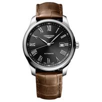 LONGINES Master Series Automatinis Mechaninis Judėjimas 30m Atsparus Vandeniui Vyriškas Laikrodis Juodas Ciferblatas Nerūdijančio Plieno Dėklas Krokodilo Odos Dirželis L2.893.4.59.2 juoda