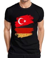 Turkish German Flag Turkey Germany Football Fan Jersey Men's T-Shirt- S