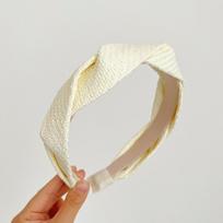 PROLY New Fashion Women Hair Accessories Handmade Straw Woven Braided Headband Adult Light Color Summer Headwear Hairband