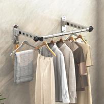 6/8/10 Holes Wall Mounted Clothes Hanger Stainless Steel Non-Punching Laundry Rack Space Saving Retractable