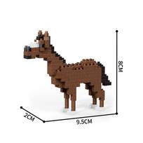 KNEW BUILT Alpakių, briedžių, žirafų, mažų gyvūnėlių mikro mini konstravimo kaladėlių žaislas - lengvai surenkamas, edukacinė dovana vaikų „pasidaryk pats“ dekoravimui in bag