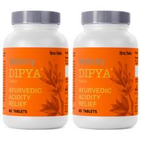 Charak Pharma Dipya Acidity Relief Tablets Pack Of 2 X 60 Tablets, Natural Digestive Support, Ayurvedic Gut Balance