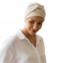 Moterų Turbanas Sara Kreminis Medvilninis Dryžuotas Taip Pat Po Chemoterapijos brown