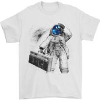 Space Ghetto Blaster Astronaut Music Mens T-Shirt 100% Cotton S įvairiaspalvis