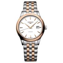 LONGINES Karinio stiliaus Vėliavos serijos Automatinis mechaninis judėjimas Kūginiai valandų žymekliai Nerūdijančio plieno korpusas Nerūdijančio plieno auksinė laikrodžio apyrankė L4.374.3.90.7 auksas