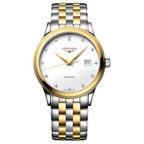 LONGINES Elegant Series Automatic Mechanical Movement 30 Meters Waterproof Fashion White Dial Stainless Steel Case Stainless Steel Strap L4.984.3.17.7 balta