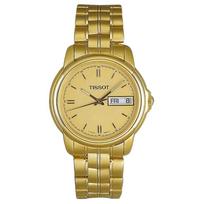 TISSOT Classic serijos automatinis mechaninis laikrodis, atsparus vandeniui iki 30 metrų, 33,6*37,15 mm, auksinis ciferblatas, nerūdijančio plieno korpusas su paauksavimu T55.9.483.21 auksas
