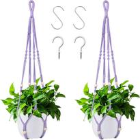Bottomless Woven Hanging Flower Pot Net Bag for Indoor/Outdoor Plants, Decorative Pot Basket Combo 98cm Set of 2