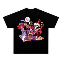 The Amazing Digital Circus Graphic Tee, Whimsical Cartoon Character Design S įvairiaspalvis
