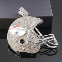 Denver Broncos Football Helmet Alloy Pendant Cuban Necklace From Europe and America