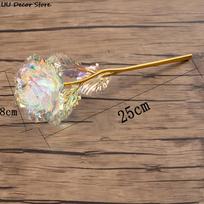 24k Gilded Rose Gold Crystal Artificial Rose Flower The Best Gift For Christmas Wedding Anniversary Mother's Day Valentine's Day