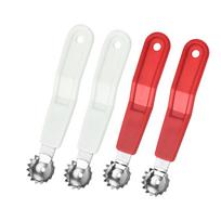 4pcs Stainless Steel Fruit Corer Tool with Hole Easily Remove Fruit Corer Extractor Plastic Handle Portable Strawberry Huller
