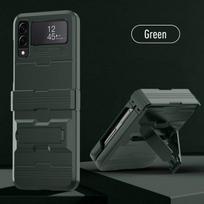 Shockproof Armor Case For Samsung Galaxy Z Flip4 5g Hinge Protection Bracket Stand Hard Cover For Samsung Z Flip 4 Case case only žalia