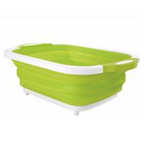 Multi-Function Folding Cutting Board Storage Baskets Drain Basket Washing Basin Ice Bucket None žalia