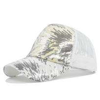 Glitter Ponytail Baseball Cap Messy Bun Dad Hats For Women Sequins Shine Summer Mesh Trucker Hat Snapback Hip Hop Caps Adjustable balta