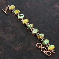 Australijos chromo chalcedono apyrankė Vario apyrankė Reguliuojama grandinėlės apyrankė Rankų darbo apyrankė Vario papuošalai Akmens apyrankė Dovanoms Adjustable