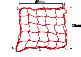 40x40cm Motorcycle 6 Hooks Elastic Bungee Net Motorcycle Storage Helmet Tank Luggage Mesh Web motorcycle Accessories 5 Colors raudona