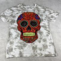 Fosforos Galileo Tie Dyed Skull Tee Shirt. Size Small. S įvairiaspalvis