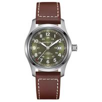 HAMILTON Khaki Field Series Little Red Riding Hood Automatic mechanical movement watch 42mm Green dial Stainless steel case Cowhide strap H70605560 žalia