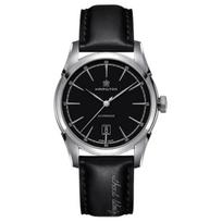 HAMILTON American Classic Series Automatic Mechanical Movement 50 Meters Waterproof Watch 42mm Black Dial Stainless Steel Case Cowhide Strap H42415731 juoda