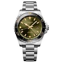 LONGINES HydroConquest serijos automatinis mechaninis judėjimas 300 metrų atsparumas vandeniui žalias ciferblatas nerūdijančio plieno korpusas nerūdijančio plieno apyrankė L38904066 žalia