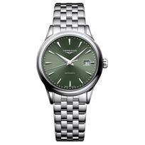 LONGINES Military Flag Series Automatic Mechanical Movement Tapered Time Markers Green Dial Stainless Steel Case Stainless Steel Strap L4.374.4.02.6 žalia