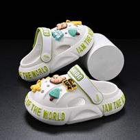 Comfortable Cartoon Style Kids Hole Shoes For Boys And Girls Summer Beach Sandals In White Gray Blue Pink Purple With Breathable And Non-slip Features 24