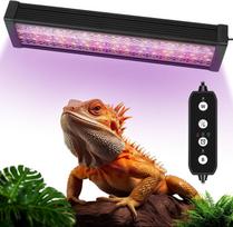 UVA UVB roplių šviesa, 15 colių pilno spektro LED roplių UVB lempa barzdotiems dragonams, vėžliams, gekonams, chameleonams, driežams, gyvatėms 36W juoda
