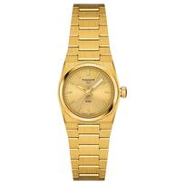 TISSOT PRX Super Player Series Quartz Movement 100 Meters Waterproof Women's Swiss Watch 25mm Gold Dial Stainless Steel PVD Coated Case T1370103302100 auksas