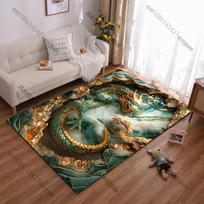 Majestic dragon within mystical cave carpet Yoga living room room decor children's crawling mat doormat area rug 40x60cm