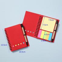 Large Five-Hole Colored Card Pen Design Sticky Notes Notebook with Coil Binding and Buckle