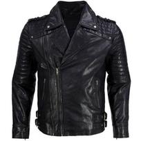 Men's New BLACK Leather jacket motorcycle biker Real Lambskin Biker Jacket Coat XS juoda