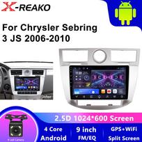 Car Radio For Chrysler Sebring 3 JS Cirrus 2007-2010 WIF Navigation GPS Stereo Android Auto CarPlay Head Unit 2 Din 4 core 1GB+32GB carplay