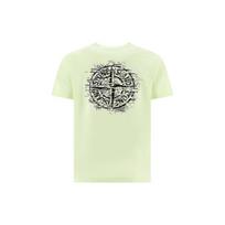 Stone Island Ss23 Logo Compass Print Crew Neck Short Sleeve T-Shirt Men Tops Green Yellow 78152NS89-V0052 XL