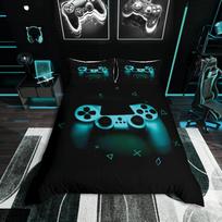 Homewish Video Game Duvet Cover SetGradient Gamepads For Boys Bedding SetFuturistic Cubes Decor EU Single(135*200cm)3pcs